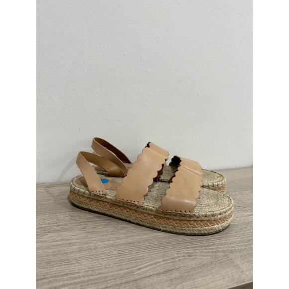 Zimmermann Leather Espadrille Slingback Platform Sandals Nude Women's Size 40 - Picture 5 of 8